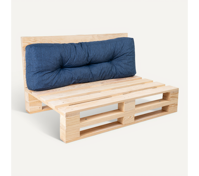 Coussins Palette Dossier En Polyester 120x40x15 Cm Bleu