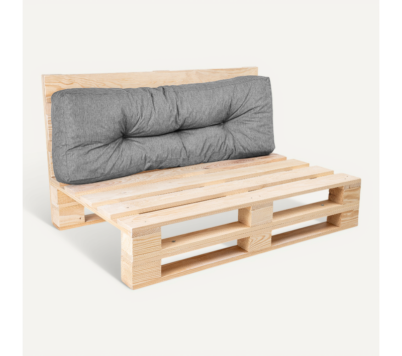 Coussins Palette Dossier En Polyester 120x40x15 Cm Gris