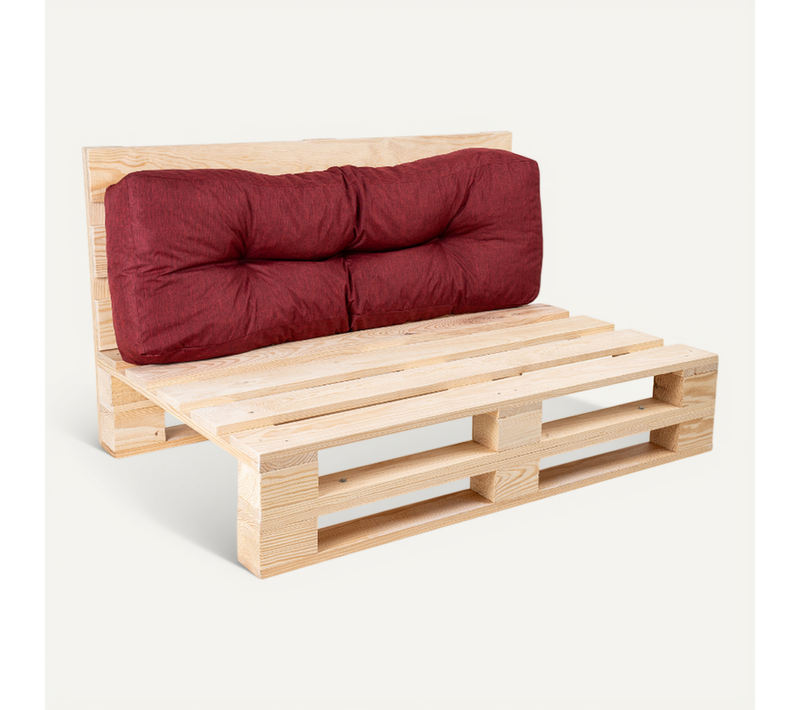 Coussins Palette Dossier En Polyester 120x40x15 Cm Rouge