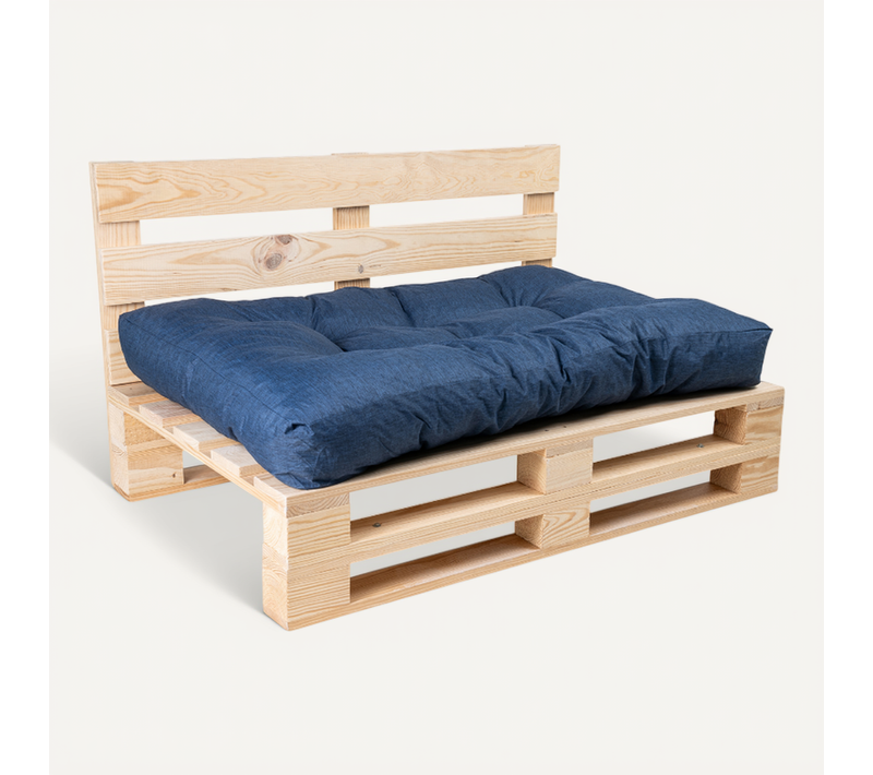 Coussins Palette Assise En Polyester 120x80x15 Cm Bleu