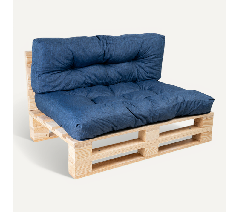 Coussins Palette Lot En Polyester Bleu 120x80x15 Cm