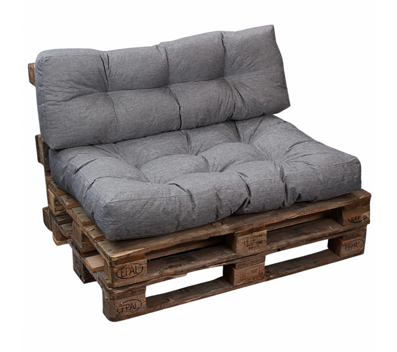 Coussins Palette Lot En Polyester Gris 120x80x15 Cm