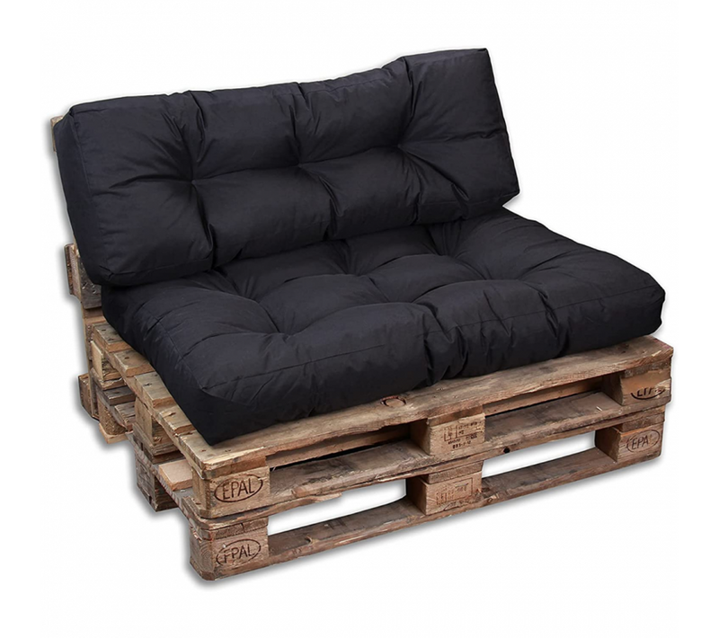 Coussins Palette Lot En Polyester Noir 120x80x15 Cm