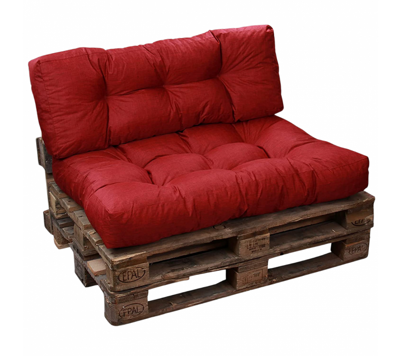 Coussins Palette Lot En Polyester Rouge 120x80x15 Cm