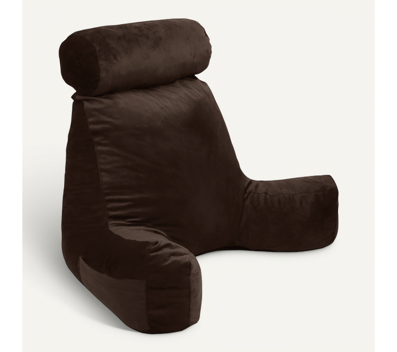 Coussin De Lecture Velours Chocolat 65 X 80 Cm