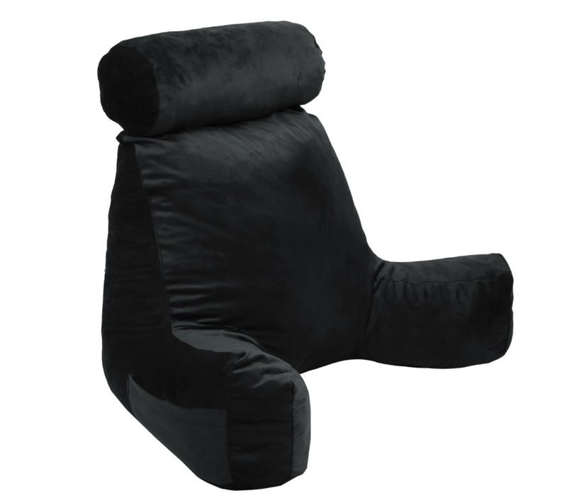 Coussin De Lecture Velours Noir 65 X 80 Cm