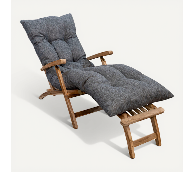 Coussin Bain De Soleil Gris 185 X 60 X 15 Cm