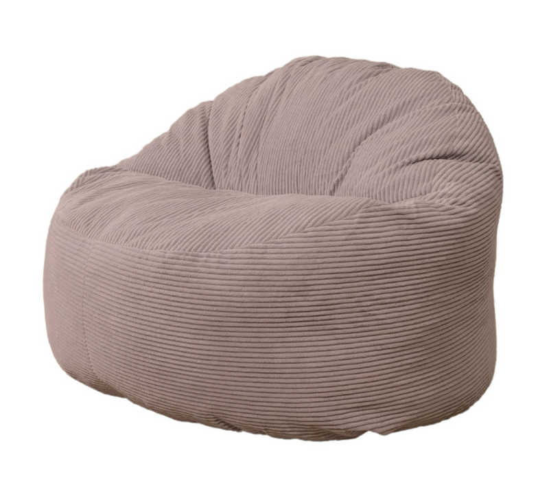 Pouf Velours Côtelé Épais 100cm Gris Clair