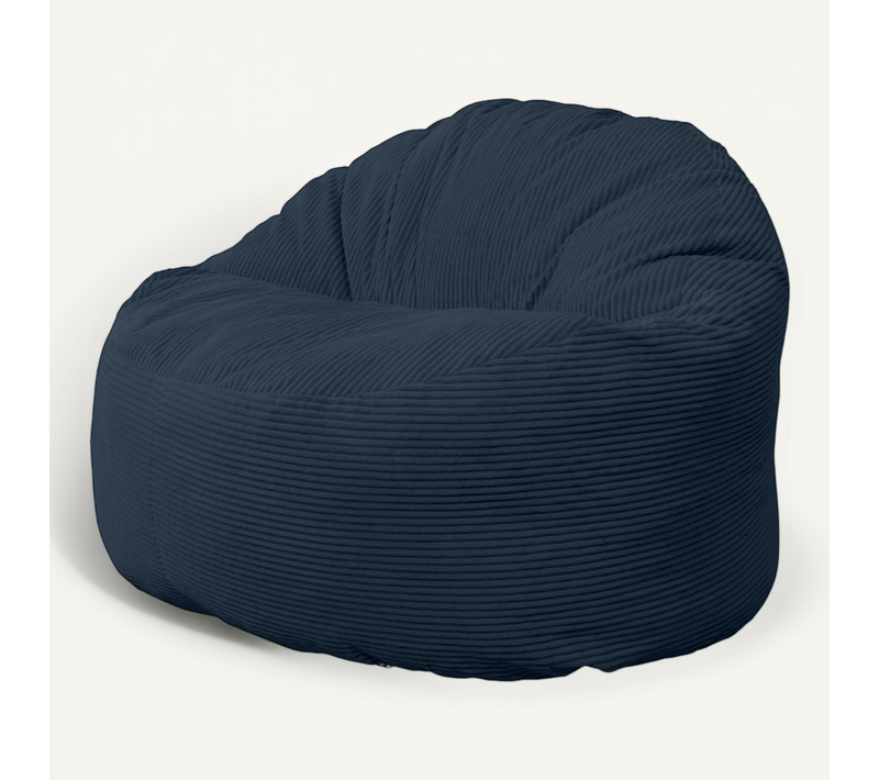 Pouf Velours Côtelé épais 100cm Bleu Foncé