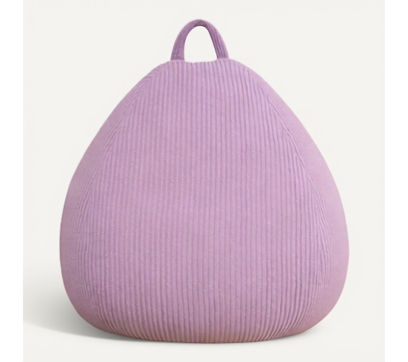 Pouf Poire Déhoussable Velours Côtelé - 105x85 Cm Violet Parme