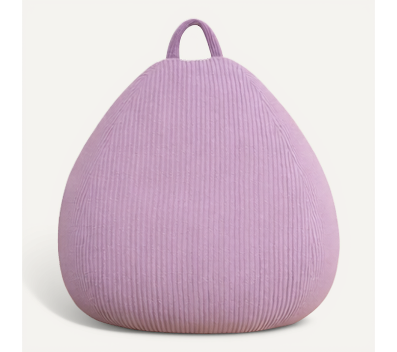 Pouf Poire Déhoussable Velours Côtelé - 120x100 Cm Violet Parme
