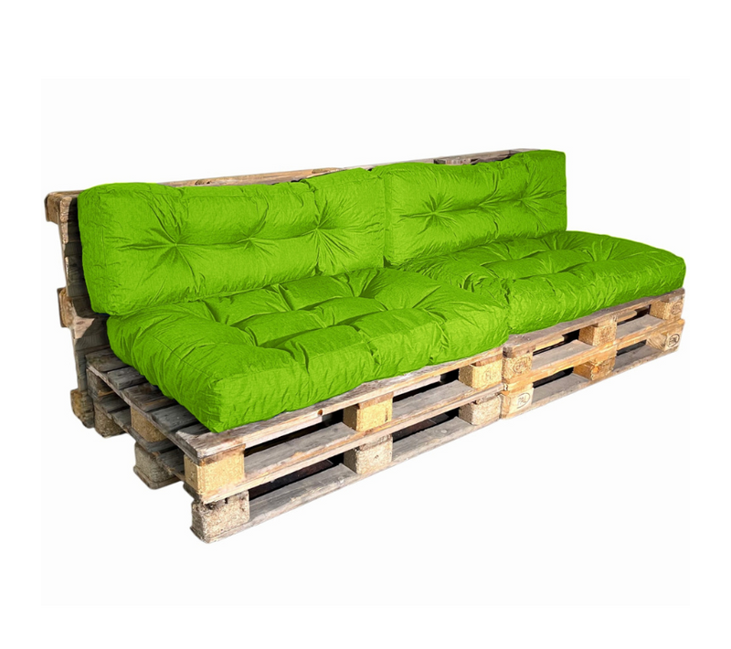 Coussins Palette Lot X2 En Polyester 120x80cm/120x40cm Vert