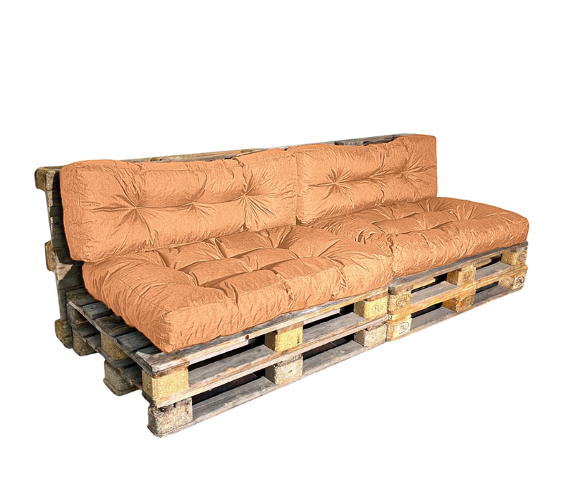 Coussins Palette Lot X2 En Polyester 120x80cm/120x40cm Orange