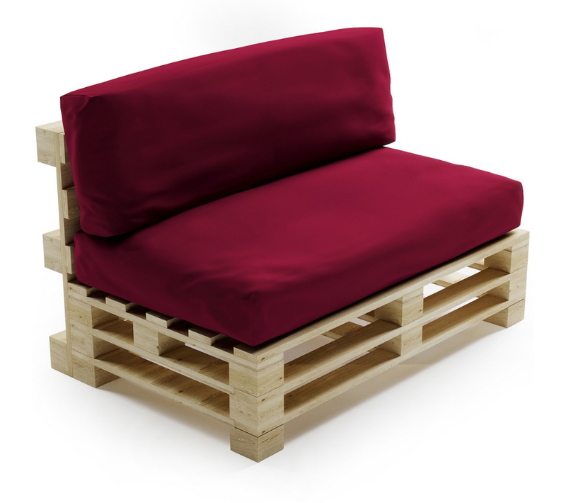 Coussins Palette Déhoussable Imperméable Lot Rouge