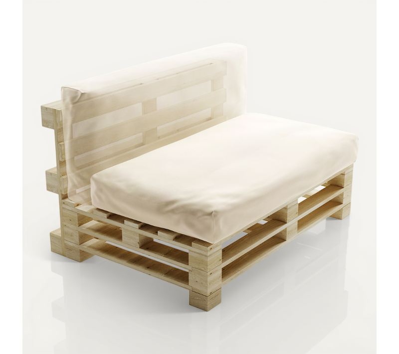 Coussin Palette Déhoussable Imperméable 120 X 60 Cm Beige