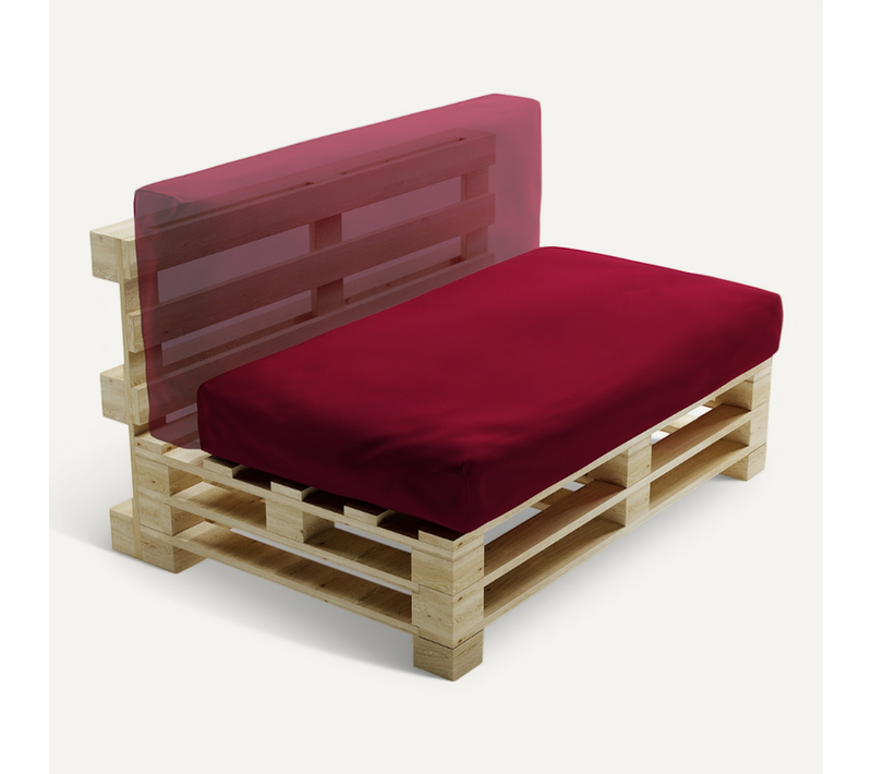 Coussin Palette Déhoussable Imperméable 120 X 60 Cm Rouge