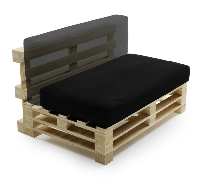 Coussin Palette Déhoussable Imperméable 120 X 60 Cm Noir