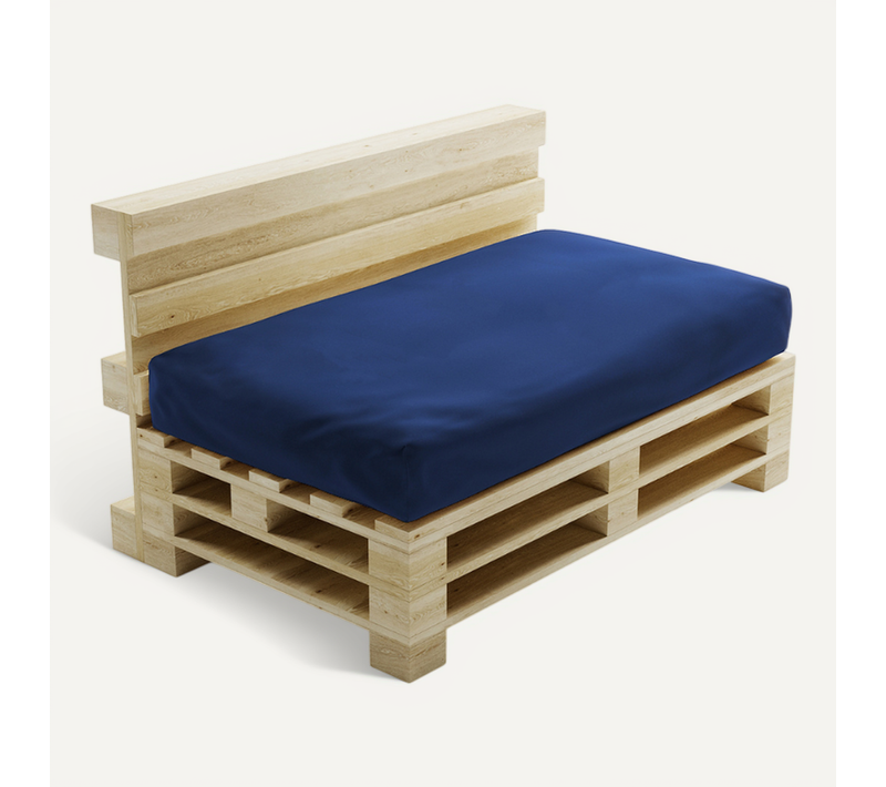 Coussin Palette Déhoussable Imperméable Assise 120 X 80 Cm Bleu