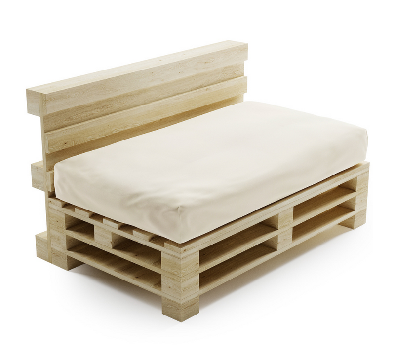 Coussin Palette Déhoussable Imperméable Assise 120 X 80 Cm Beige