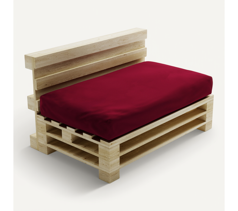 Coussin Palette Déhoussable Imperméable Assise 120 X 80 Cm Rouge