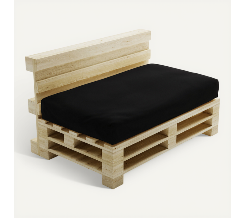 Coussin Palette Déhoussable Imperméable Assise 120 X 80 Cm Noir