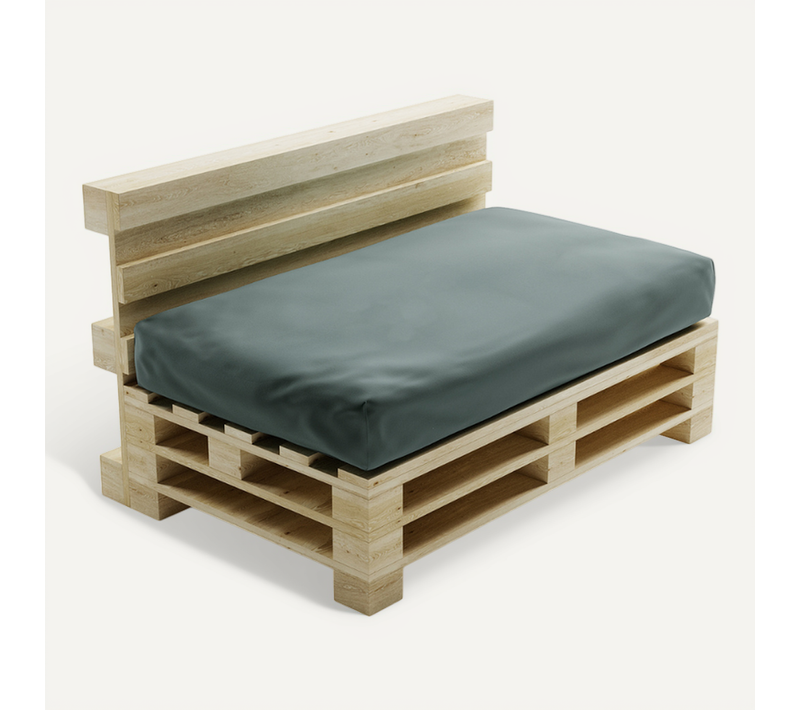 Coussin Palette Déhoussable Imperméable Assise 120 X 80 Cm Gris Foncé
