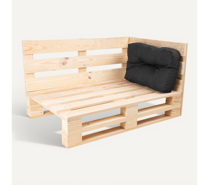 Coussin Palette Angle En Polyester 60x40 Cm Noir