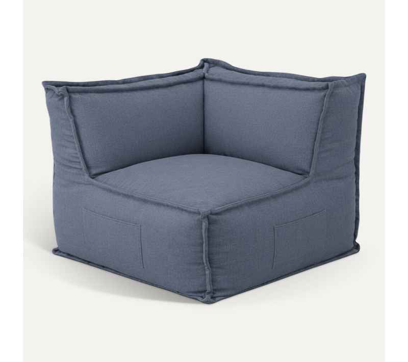 Module D'angle Réversible Pour Canapé Modulable En Effet Lin Bananair 90x90 Cm Gris Foncé