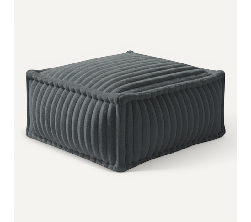 Module Méridienne Pour Canapé Modulable Fourrure Côtelée 80x60 Cm Gris Foncé