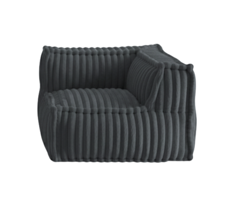 Module D'angle Droit Pour Canapé Modulable Fourrure Côtelée 90x90 Cm Gris Foncé