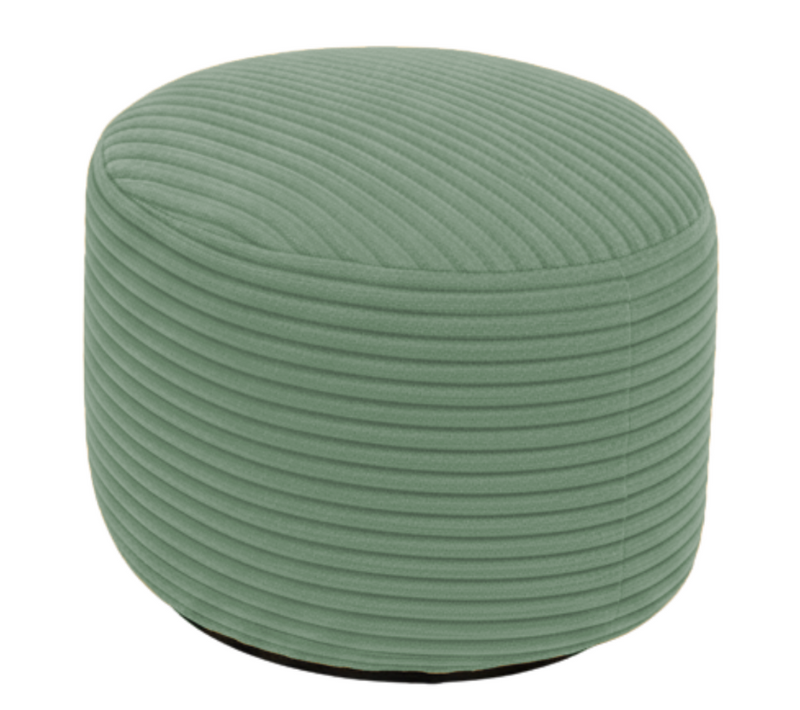 Pouf Déhoussable En Velours Côtelé 55x30 Cm Vert