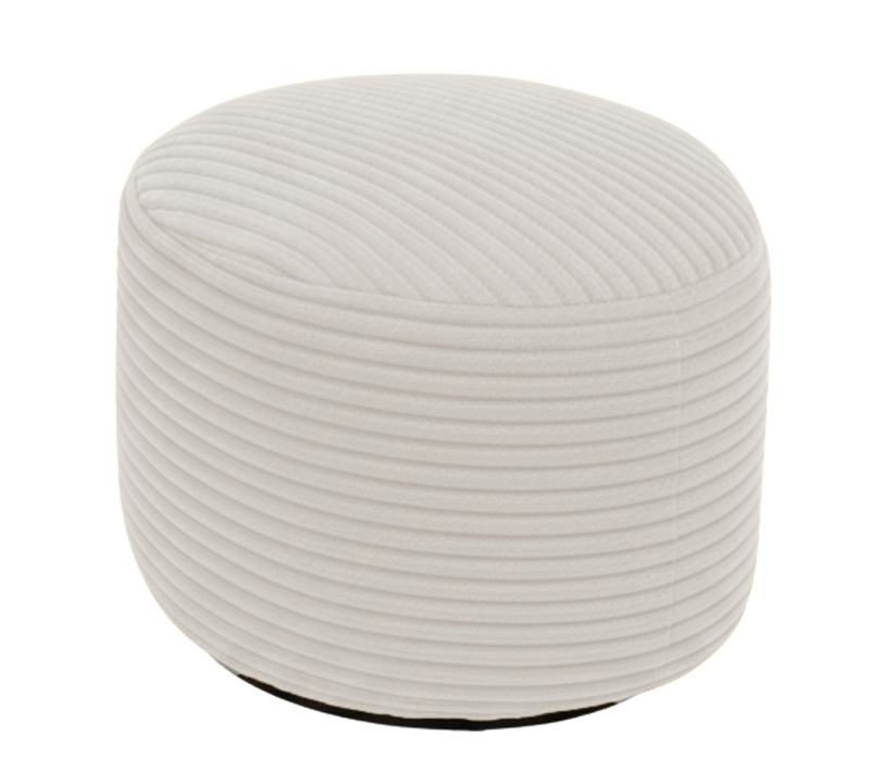 Pouf Déhoussable En Velours Côtelé 55x30 Cm Beige