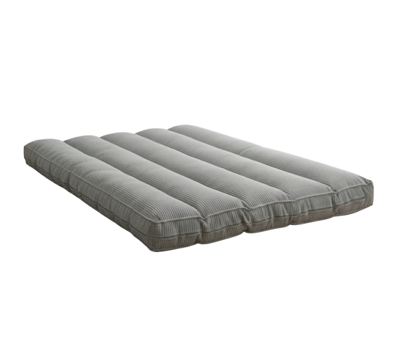 Futon Déhoussable 2 Places En Velours Côtelé 140x190 Cm Gris Clair