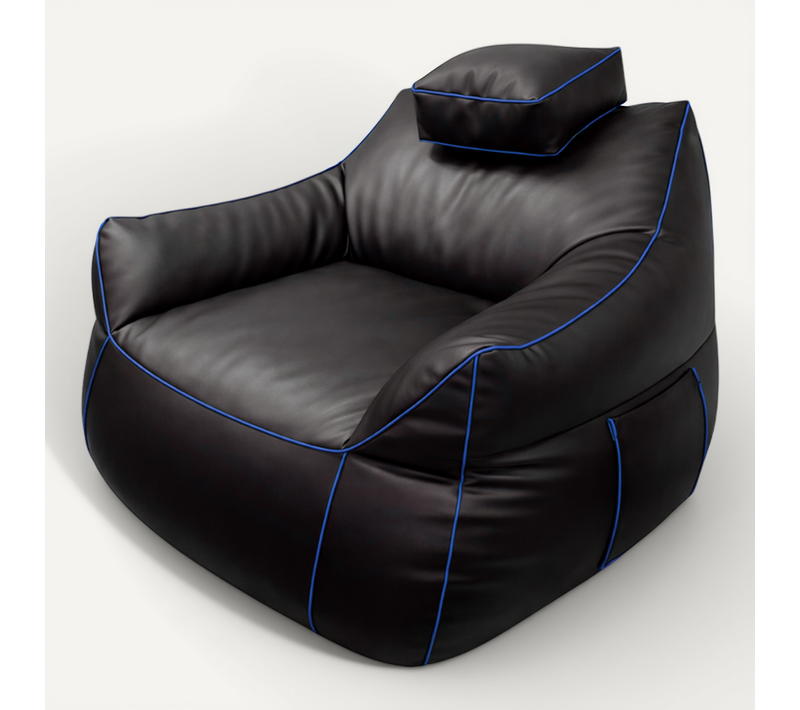 Pouf Gaming En Simili 100x110 Cm Bleu