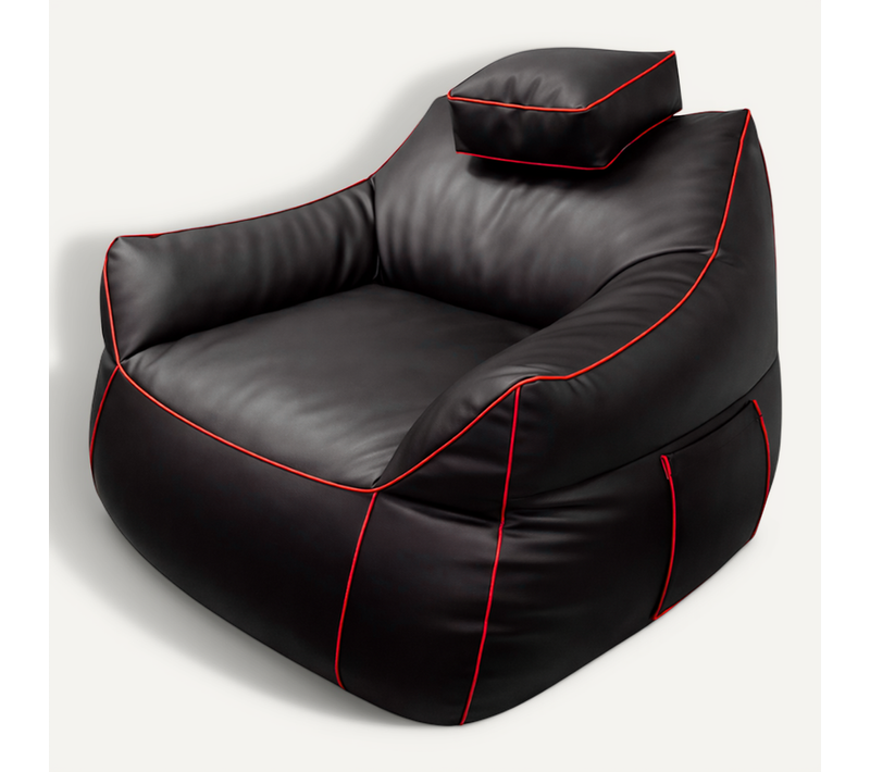 Pouf Gaming En Simili 100x110 Cm Rouge