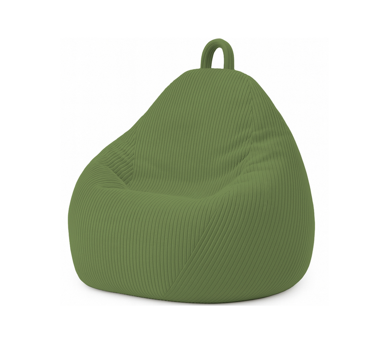 Pouf Poire Déhoussable Velours Côtelé - 80x70 Cm Vert