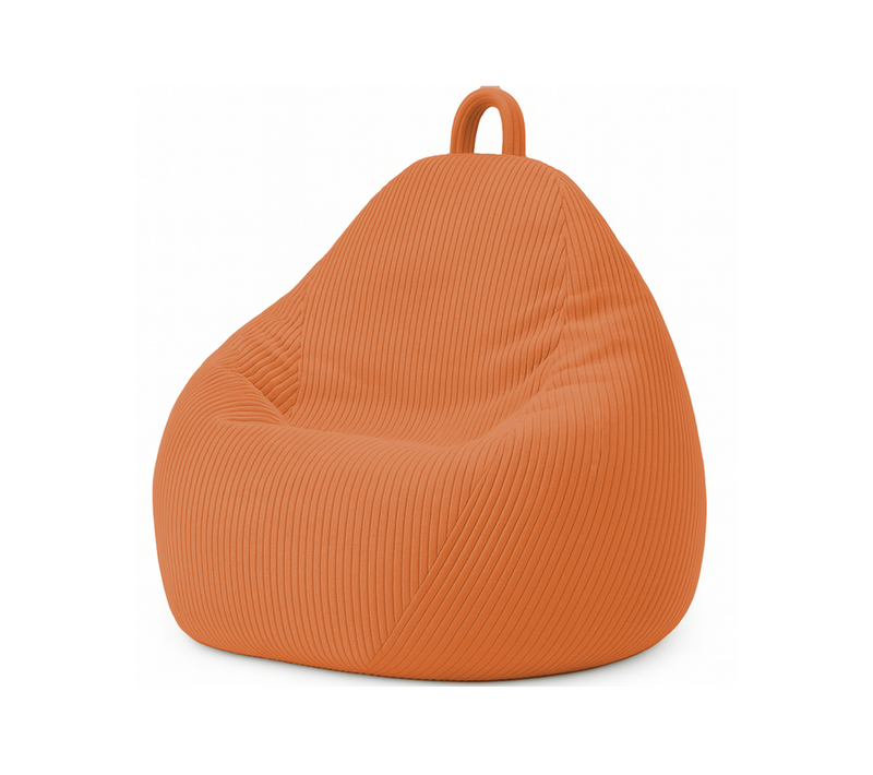 Pouf Poire Déhoussable Velours Côtelé - 80x70 Cm Terracotta