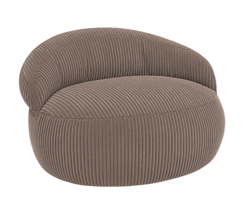 Pouf XXL Déhoussable En Velours Côtelé 110x100 Cm Marron