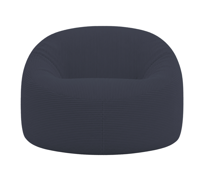 Pouf Déhoussable Velours Côtelé épais 100 Cm Bleu Foncé
