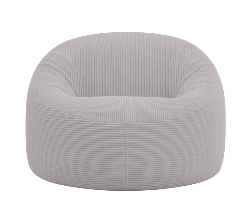 Pouf Déhoussable Velours Côtelé épais 100 Cm Gris Clair