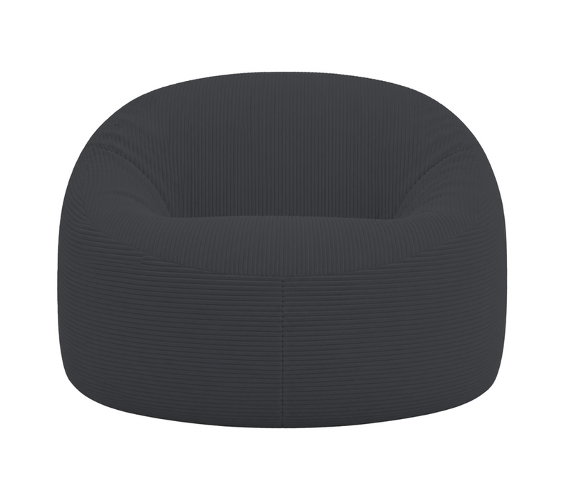 Pouf Déhoussable Velours Côtelé épais 100 Cm Gris Foncé
