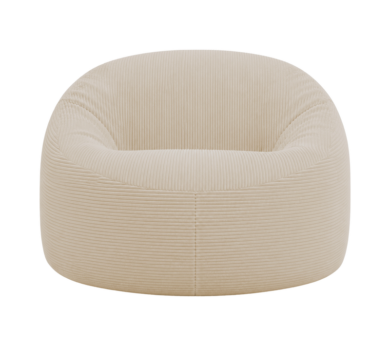 Pouf Déhoussable Velours Côtelé épais 100 Cm Beige