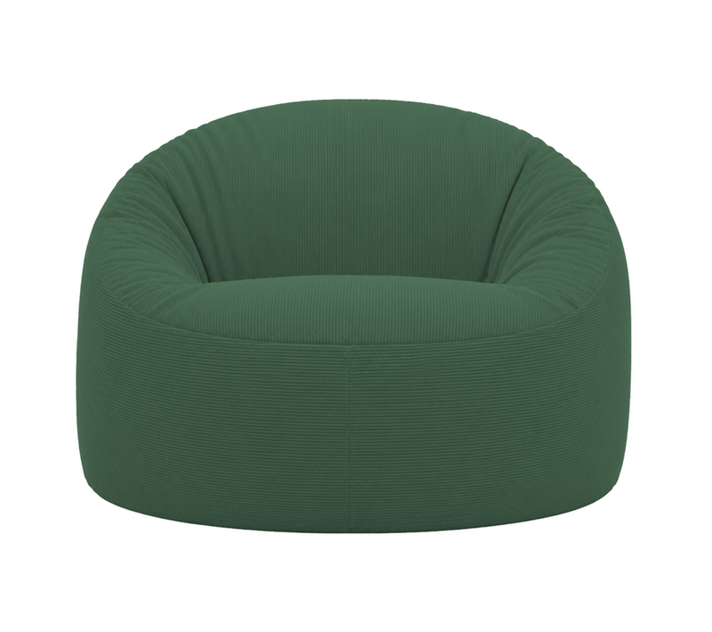 Pouf Déhoussable Velours Côtelé 100 Cm Vert