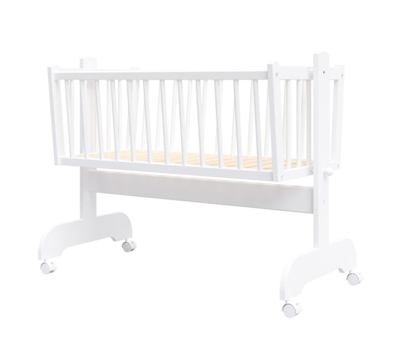 Berceau Bébé - Emilie - 90x40 Cm - Matelas Inclus - Blanc
