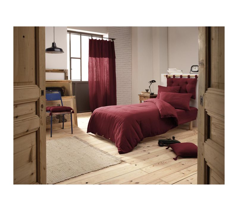 Pack Parure De Couette 140 X 200 Cm + Drap Housse 90 X 190 Cm + 1 Taie En Double Gaze De Coton