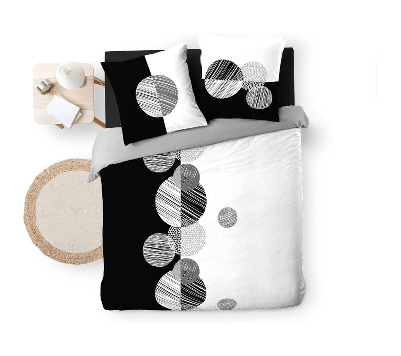 Parure De Couette Imprimée 220 X 240 Cm + 2 Taies 100% Coton 57 Fils Stormi