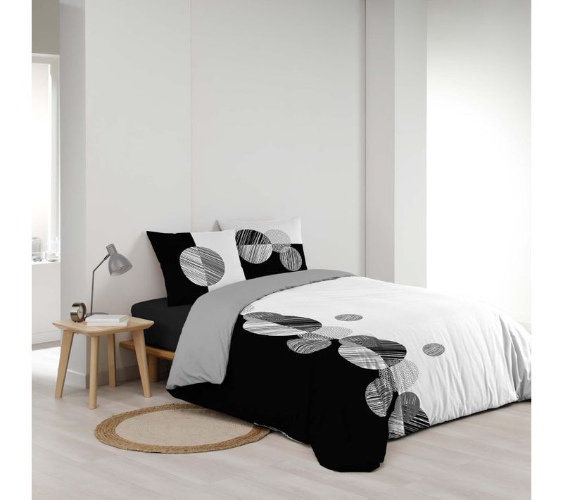 Parure De Couette Imprimée 260 X 240 Cm + 2 Taies 100% Coton 57 Fils Stormi