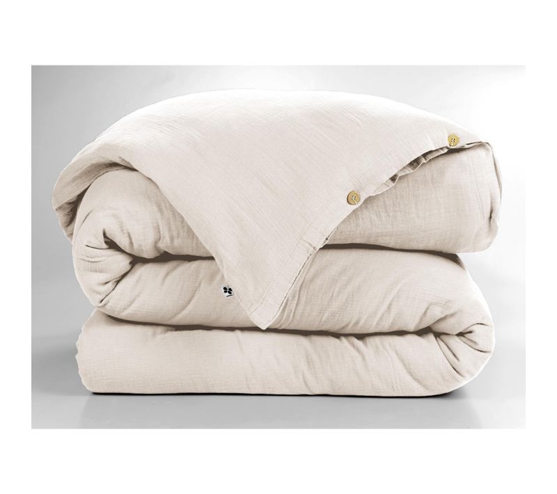 Housse De Couette 260 X 240 Cm Double Gaze De Coton Gaïa Pampa