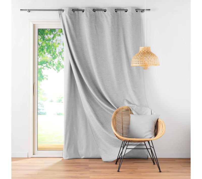 Lot De 4 Rideaux à Oeillets Avec Doublure Amovible (140 X 260 Cm) Coverline Gris, Thermiques et 100%