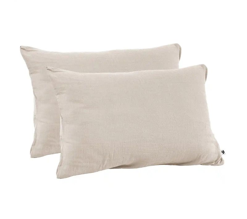 Lot De 2 Taies D’oreiller En Double Gaze De Coton – 50 X 70 Cm – Pampa